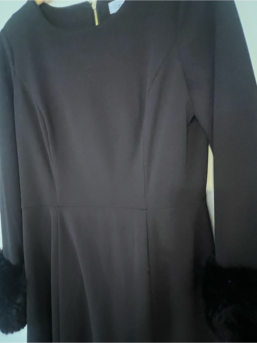 Calvin Klein fur cuff holiday dress 10 - Picture 2 of 5